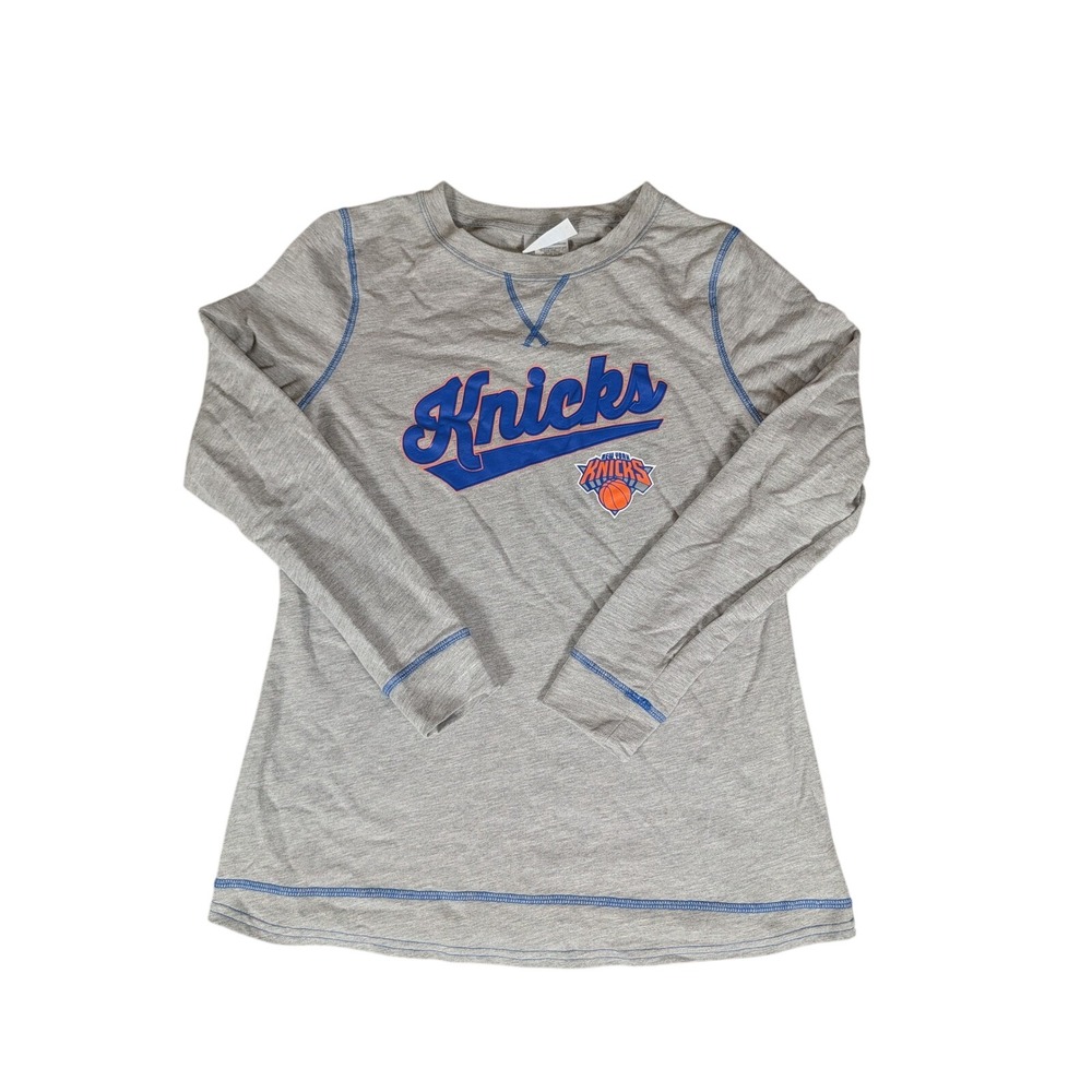New York Knicks NBA Women's Long Sleeve Gray T-Shirt‎ Top Basketball Small